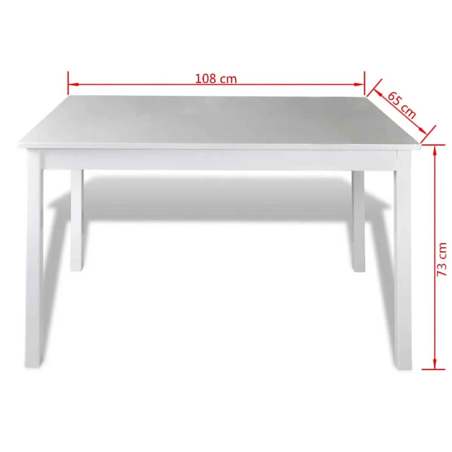 vidaXL Essgruppe, 5-teilig, weiß. Tisch (108x65 cm) mit 4 Stühlen aus Kiefernholz. Ideal für Küche und Esszimmer.