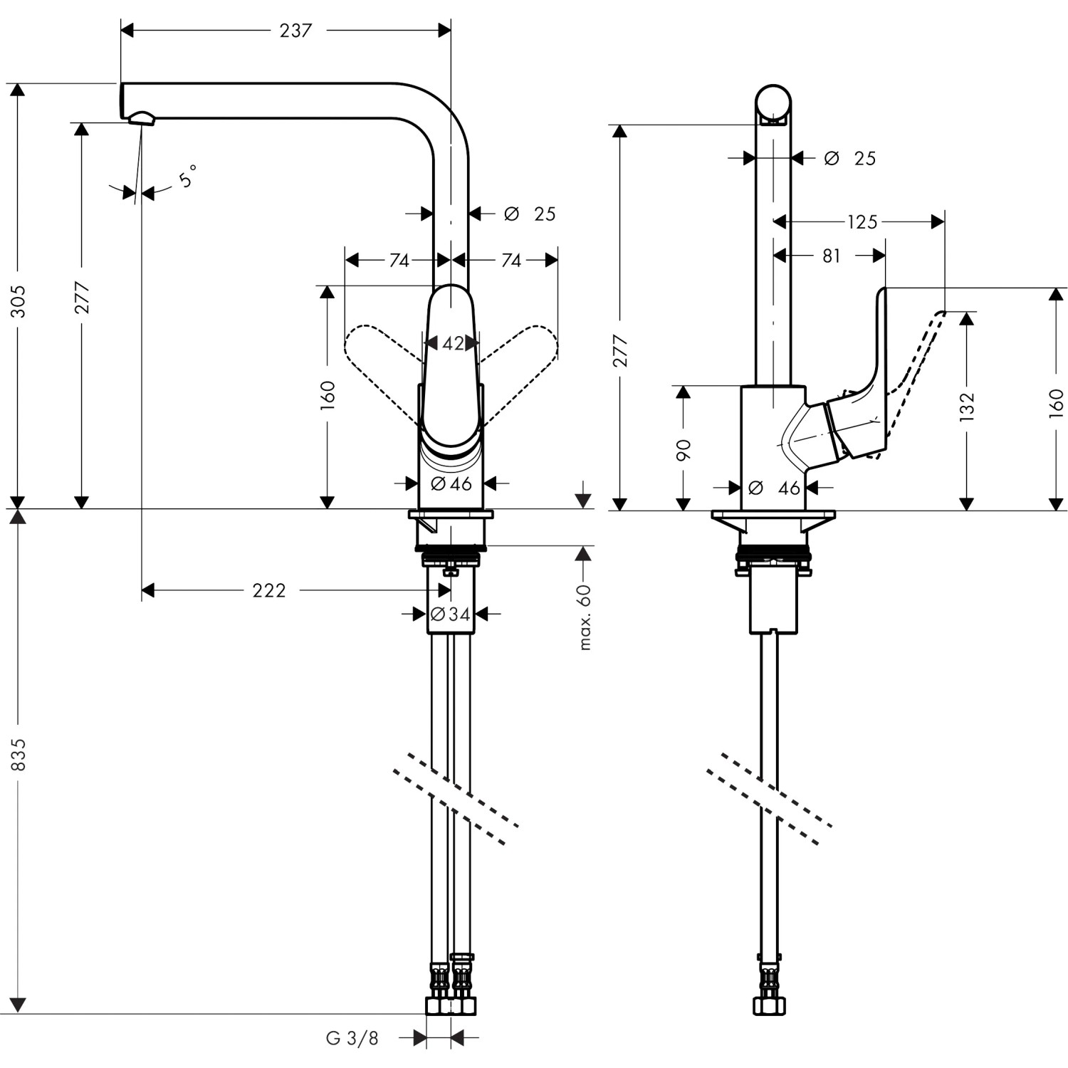 Hansgrohe Einhebel-Küchenarmatur Focus 280 mm Chrom kaufen bei OBI