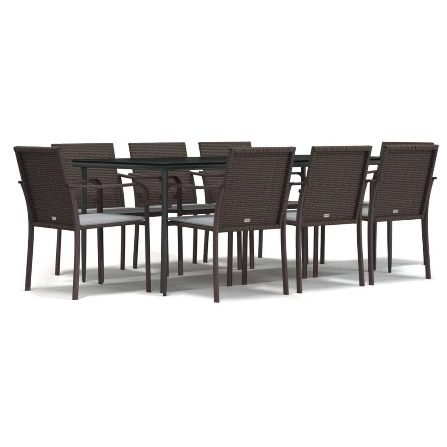 vidaXL 9-Tlg Garten-Essgruppe mit Kissen Poly Rattan und Stahl 3186950 günstig online kaufen