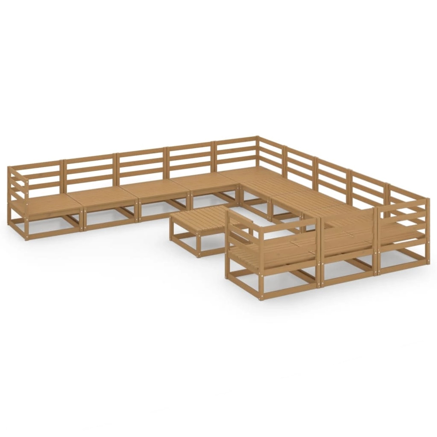 vidaXL 12-tlg Garten-Lounge-Set Massivholz Kiefer Modell 26 günstig online kaufen