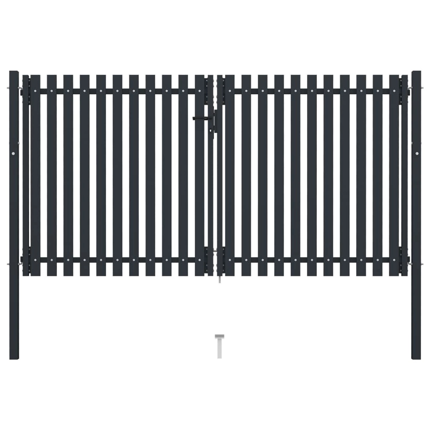 vidaXL Doppelflügel Zauntor Stahl 306x150 cm Anthrazit 146353 günstig online kaufen