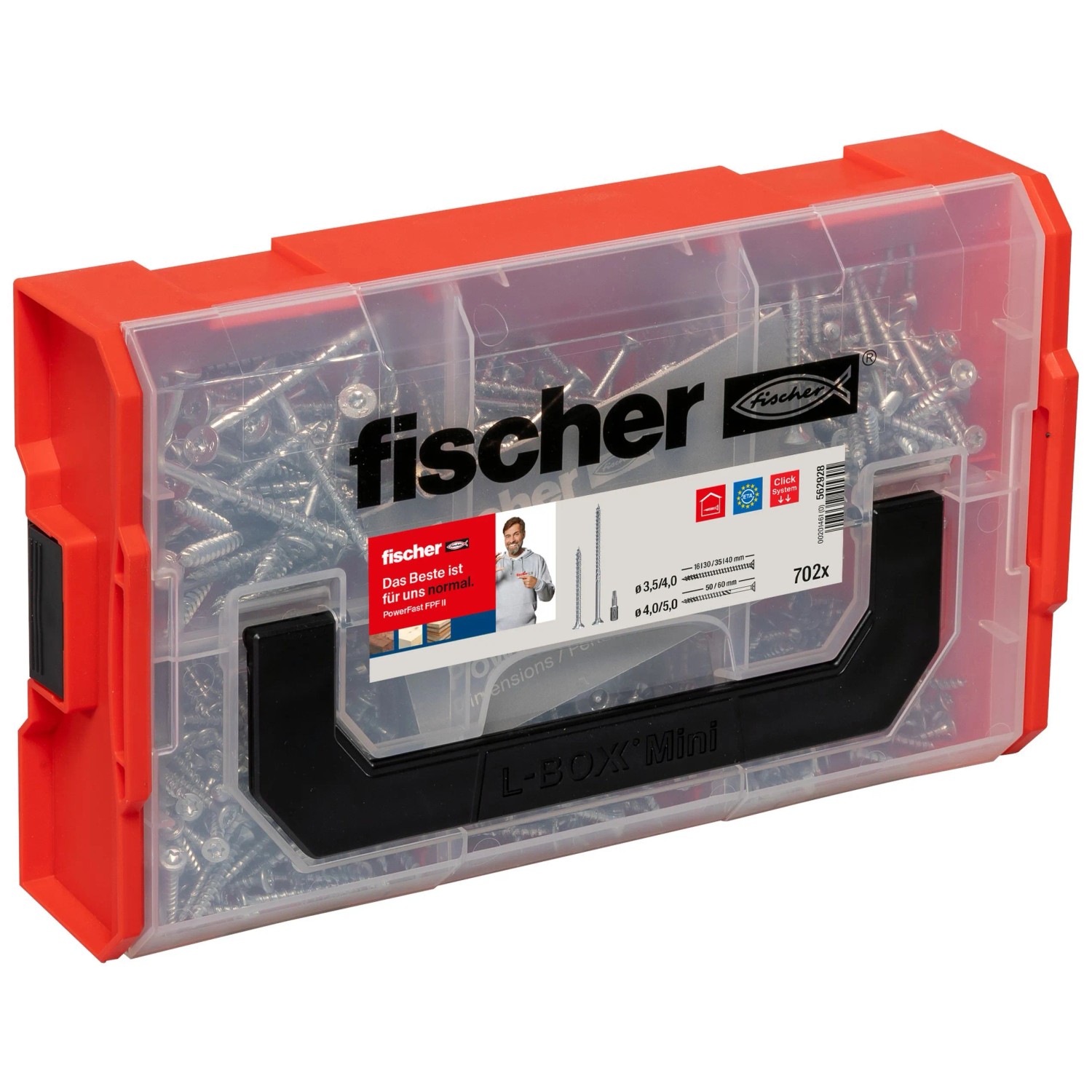 Fischer Schrauben-Box FIXtainer - PowerFast II Senkkopf/Teilgewinde 700 Stück