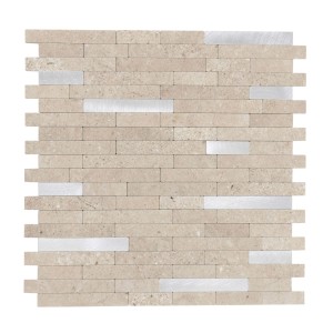 Dalsys Selbstklebende Fliesen 1m² 11 Stück Stein- Marmoroptik Sand Silber