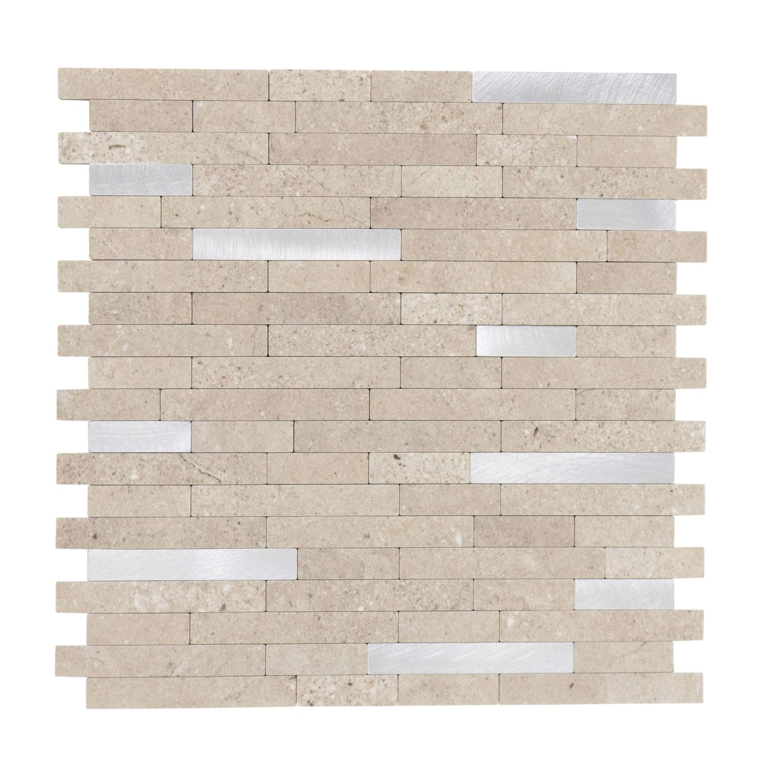 Dalsys Selbstklebende Fliesen 1m² 11 Stück Stein- Marmoroptik Sand Silber