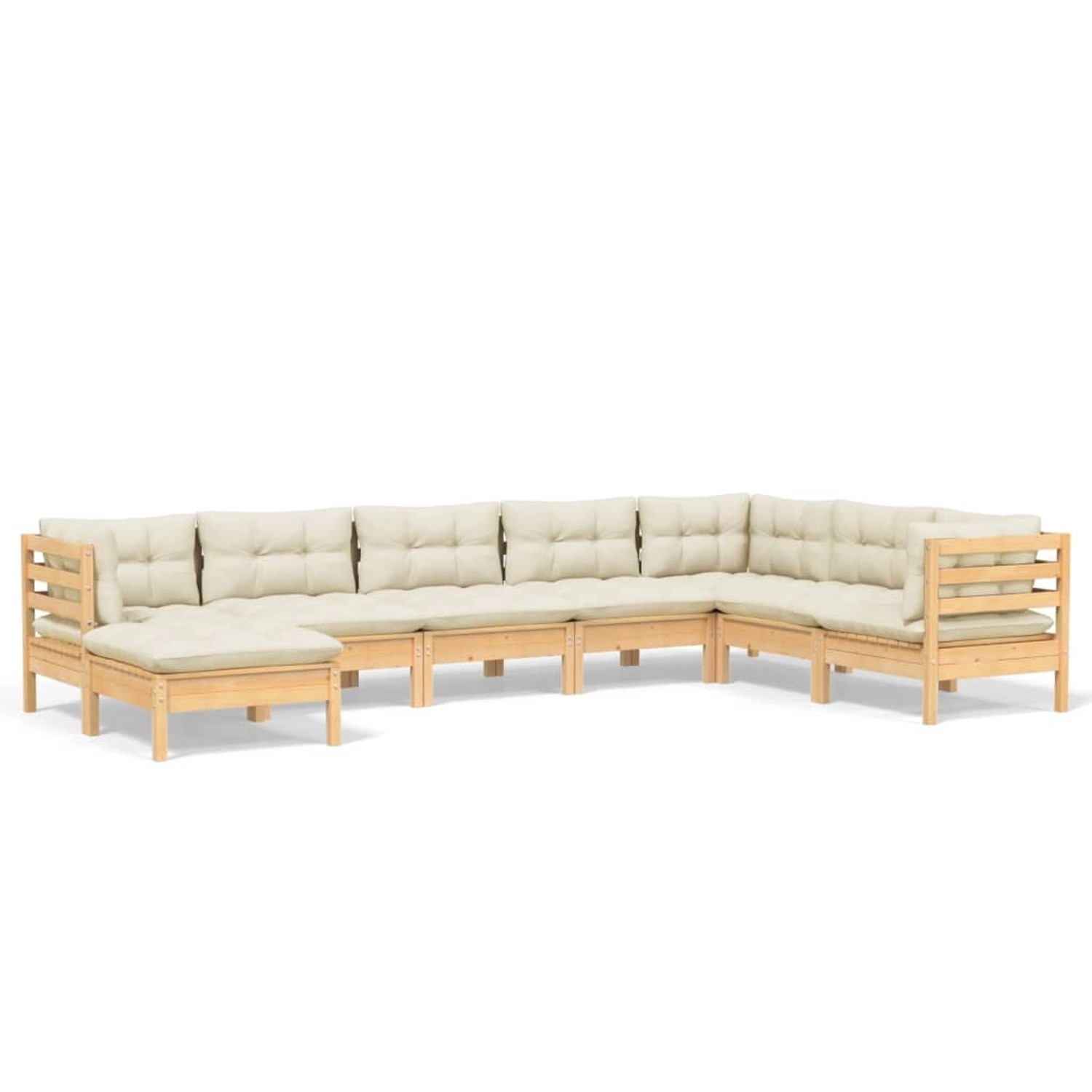 vidaXL 8-tlg Garten-Lounge-Set mit Creme Kissen Massivholz Kiefer Modell 14 günstig online kaufen