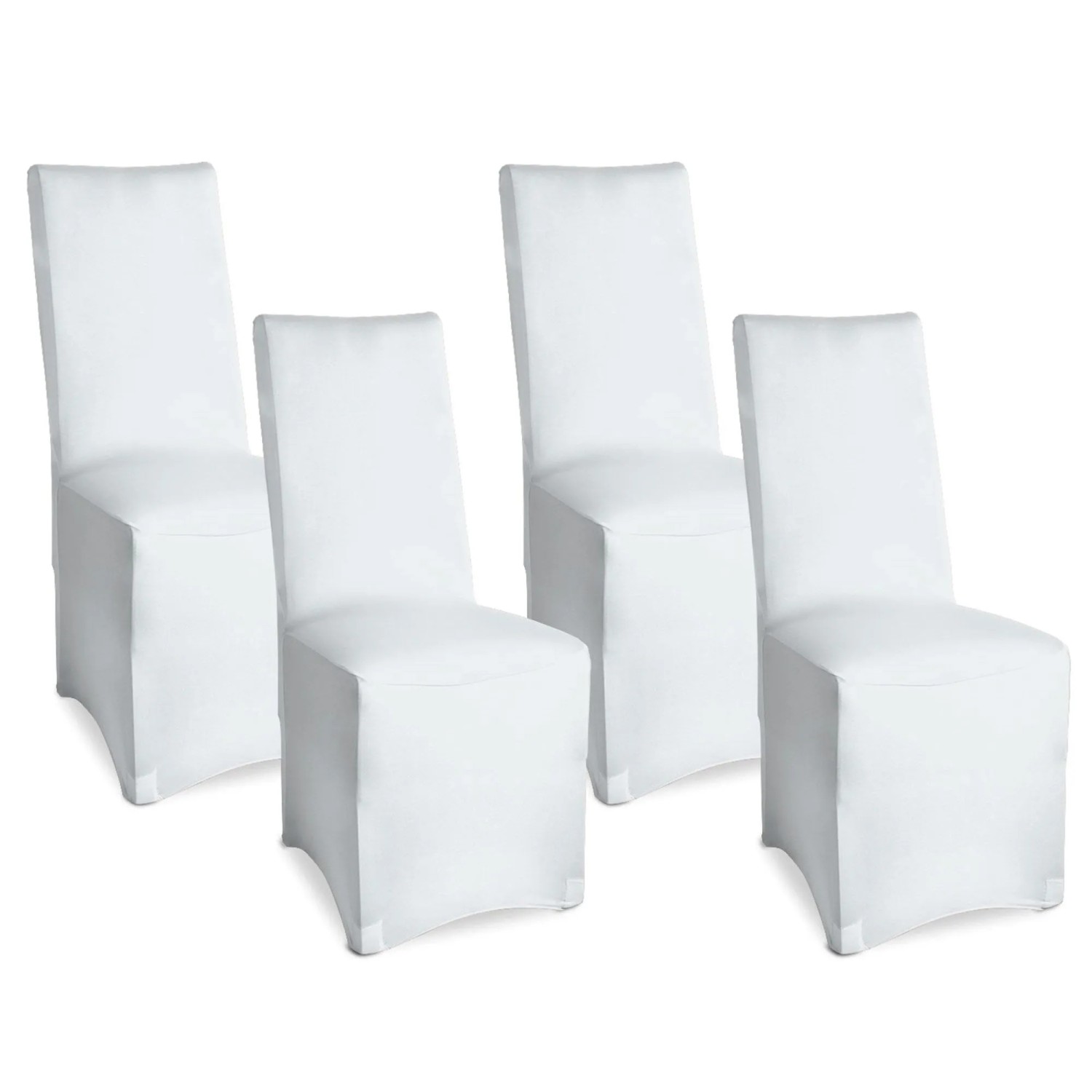 Beautissu Leona Stuhlhusse 95x45cm Weiß Stretch Bankett 4tlg