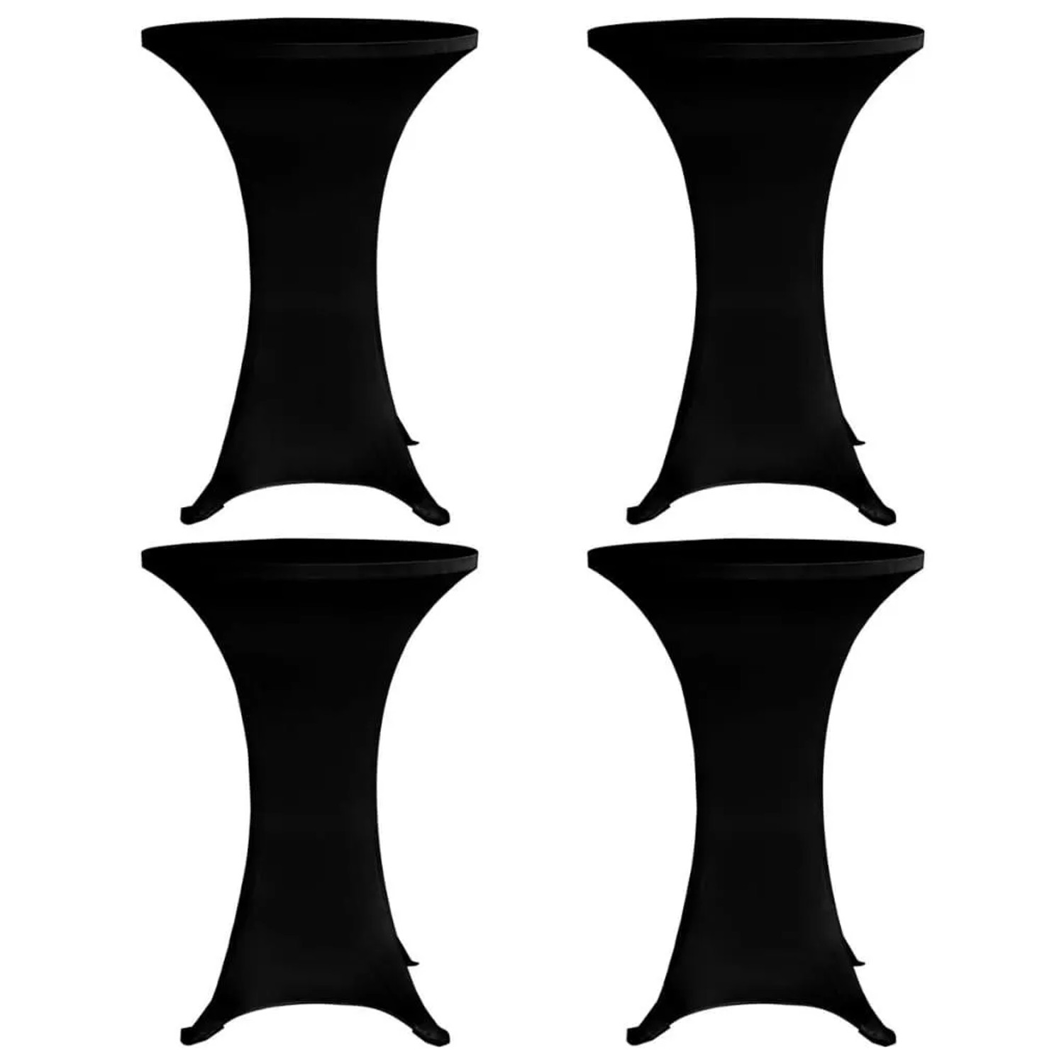 DELUKE Tischhussen Für Stehtische 4er Set AMAU Stretchhusse Ø80cm Schwarz Hussen Elastisch Stehtischhusse Stehtisch-Abdeckung