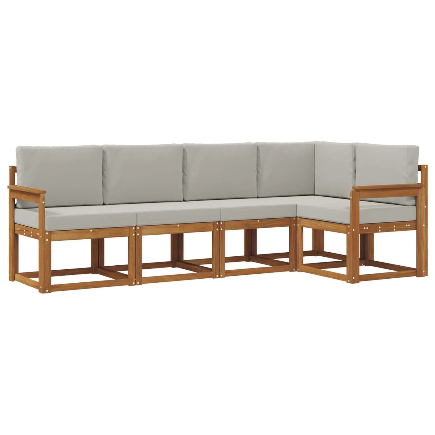 vidaXL Sofa Set mit Kissen 5 Stk Natur und Hellgrau 3366384