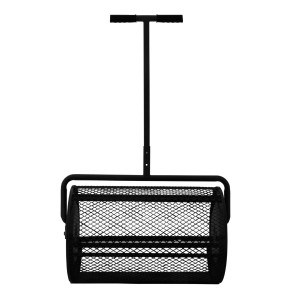 Schwarzer Monstershop Kompoststreuer aus Stahl, ein Gartenhandgerät mit 80L Fassungsvermögen.