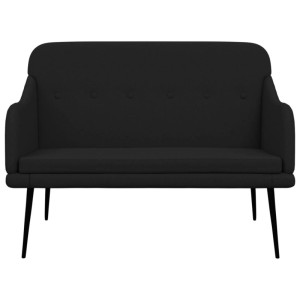 Schwarze vidaXL Sitzbank (110x76x80 cm) mit Stoffbezug und Metallbeinen. Ideal als Schuhbank.