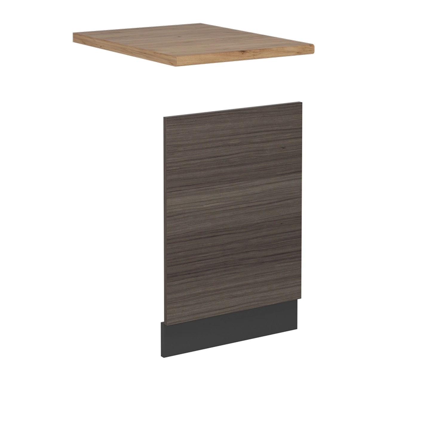 Vicco Frontblende R-Line Geschirrspüler Fronttür Edelgrau 45 cm AP Eiche