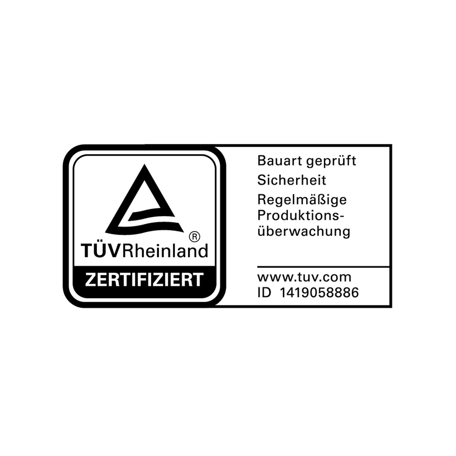 TÜV Rheinland Zertifikat für Teleskopleiter Aluminium, Bauart geprüft, Sicherheit.