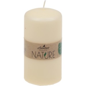 Steinhart Stumpenkerze Classic Nature, 110x57 mm, Creme. Dekorative Kerze für Innen & Außen.