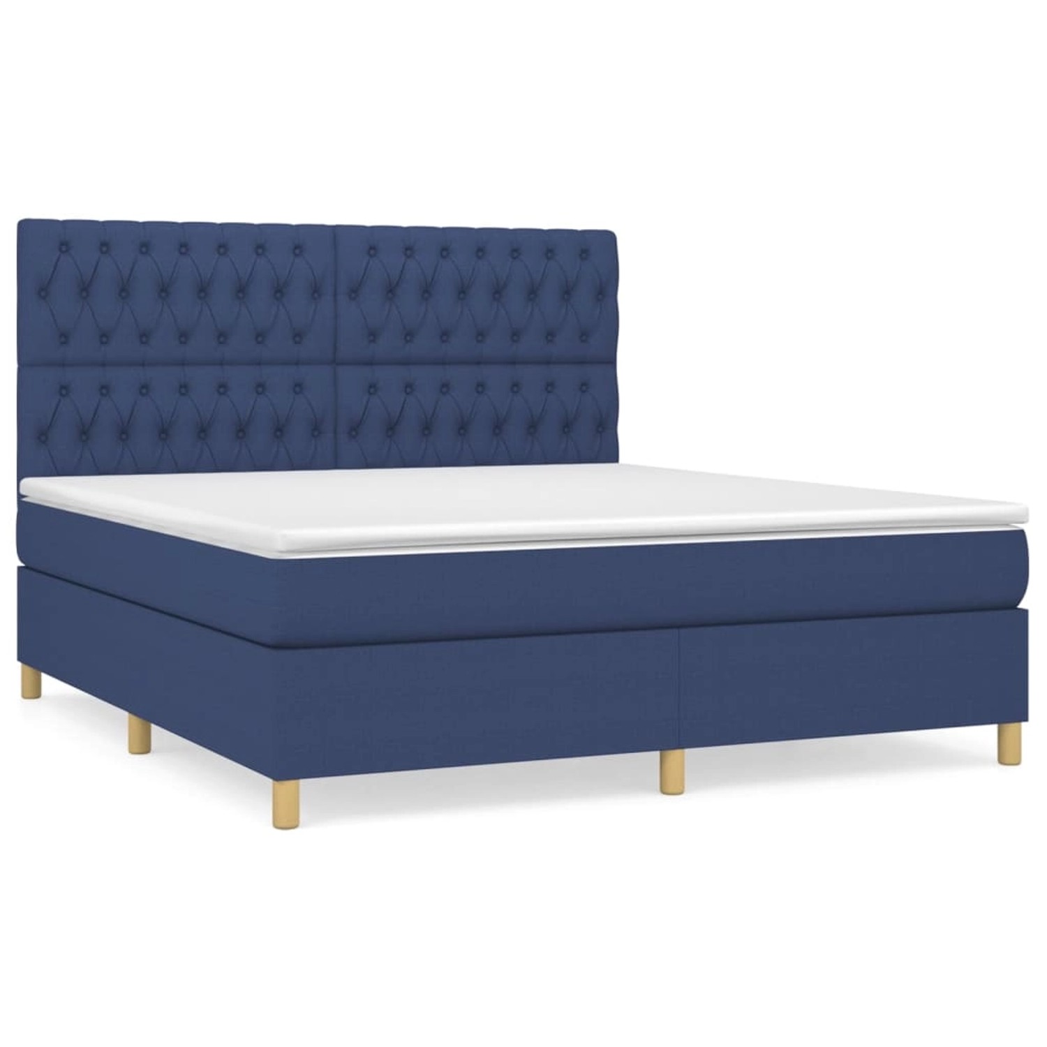 vidaXL Boxspringbett Boxspringbett mit Matratze Blau 180x200 cm Stoff Bett günstig online kaufen