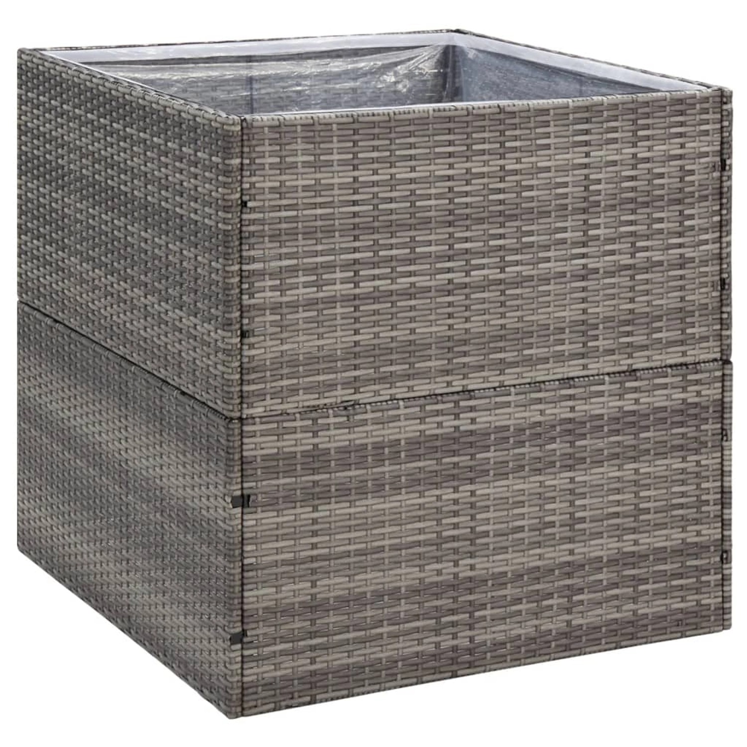 vidaXL Pflanzkübel Grau 80x80x80 cm Poly Rattan 319177
