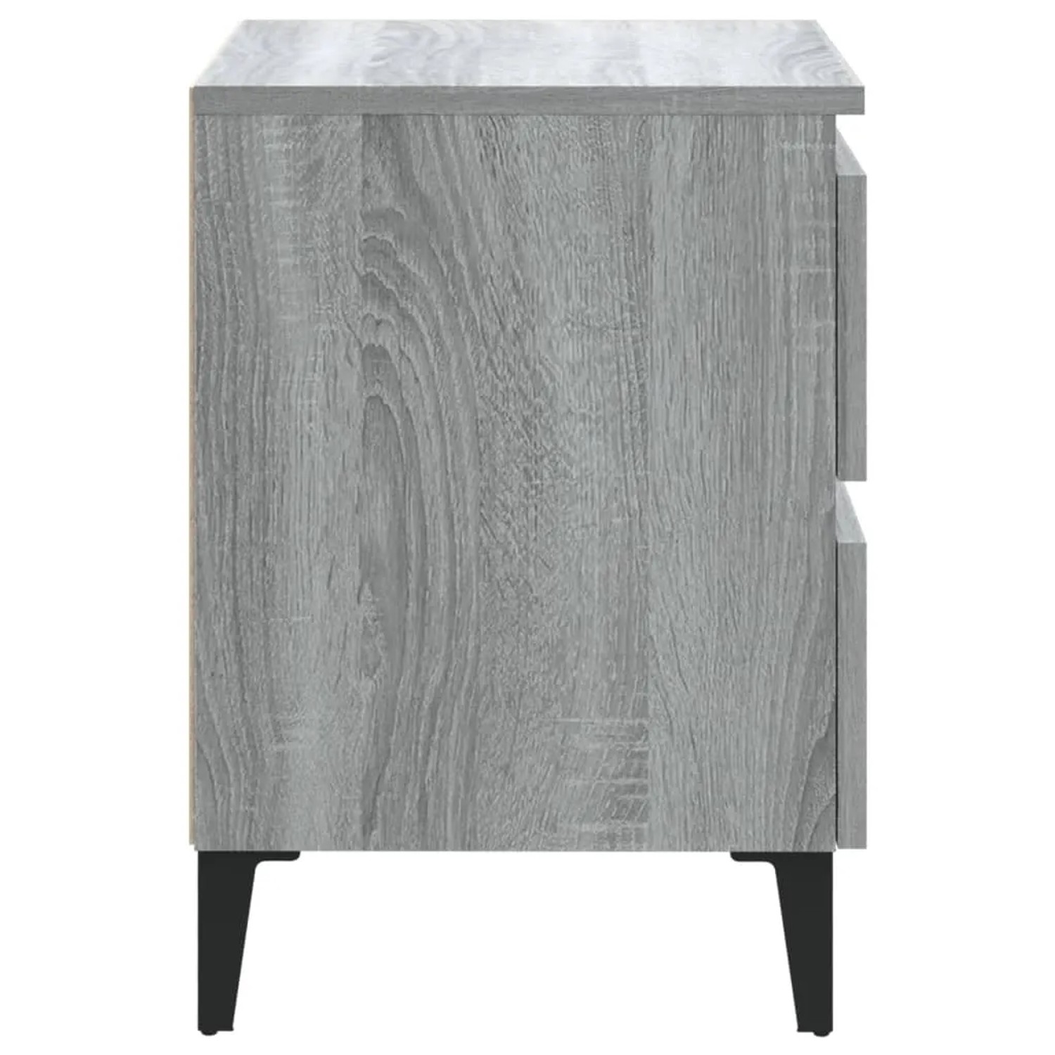 vidaXL Nachttisch Grau Sonoma mit Metallbeinen, 40x35x50 cm.