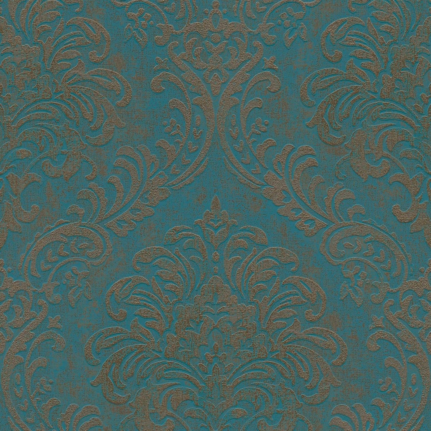 Bricoflor Barock Tapete Blau Gold Vintage Vliestapete mit Ornamenten in Pet günstig online kaufen