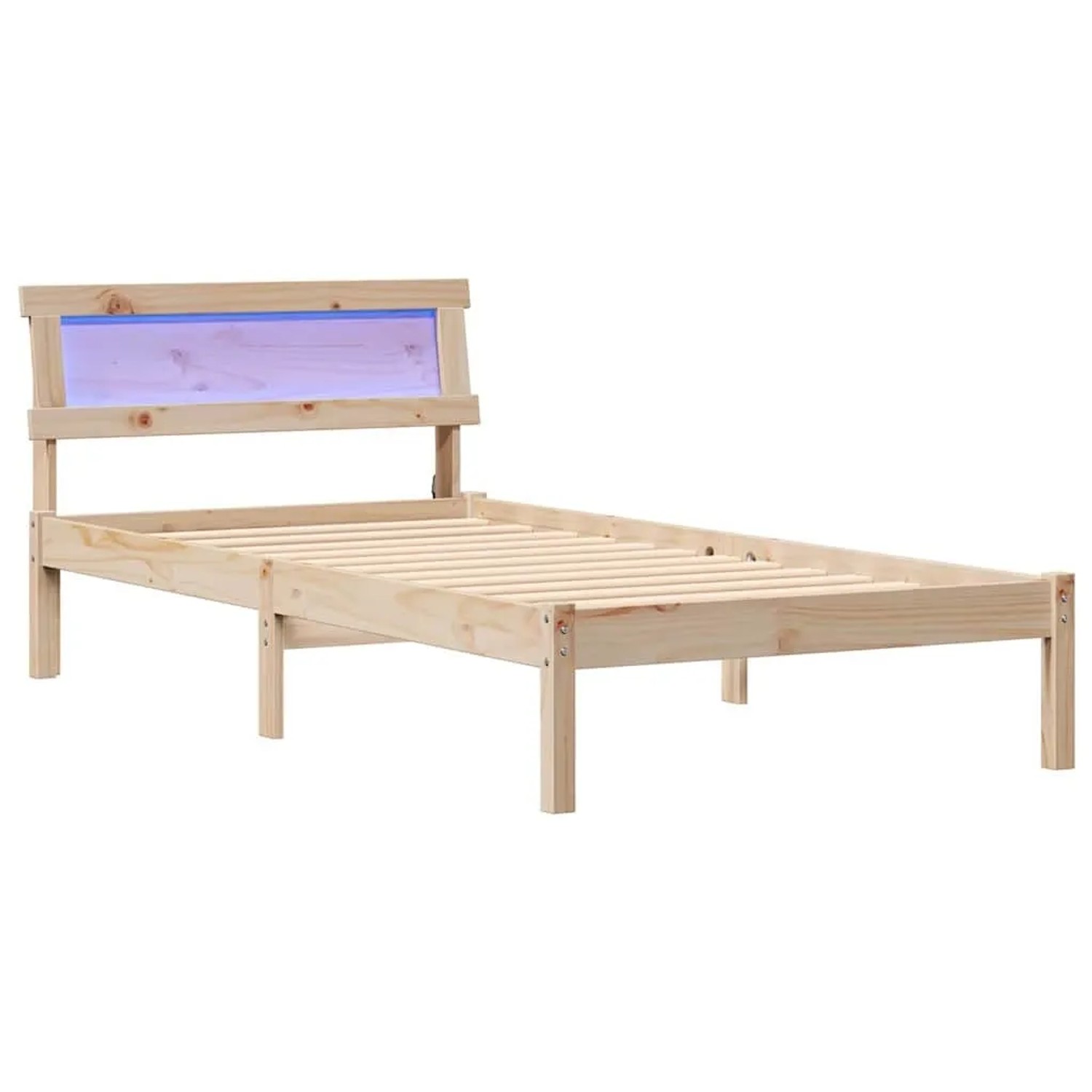 vidaXL Bettrahmen mit Kopfteil Braun 90 x 200 cm Massives Kiefernholz 872836