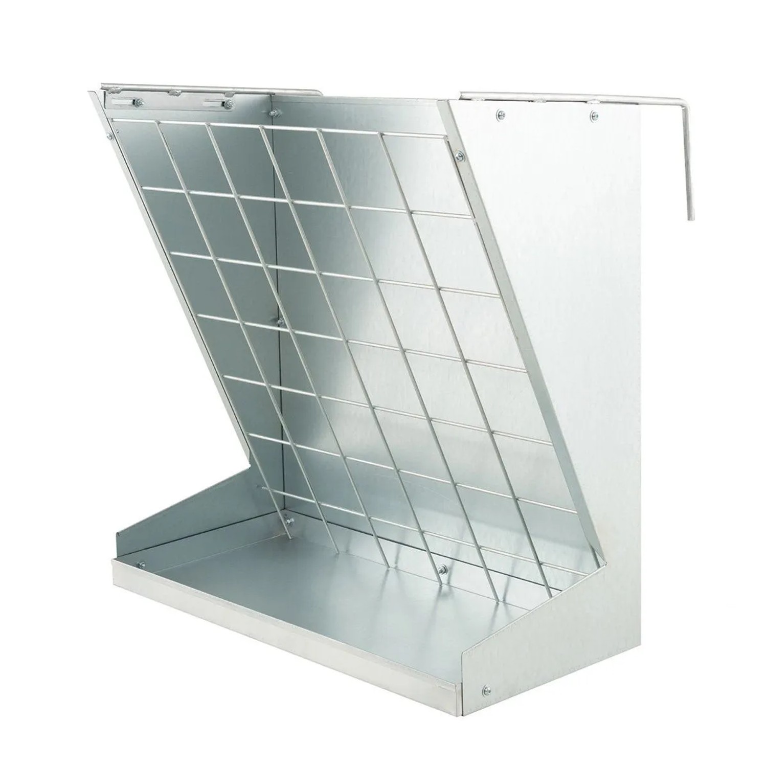 Costway Heuraufe Wandraufe Futterspender Hängend Silber 71 x 32.5 x 68 cm