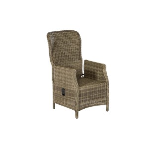 Verstellbarer Sessel aus Kunststoffgeflecht, Teil des Merxx Riviera Gartenmöbel-Sets.