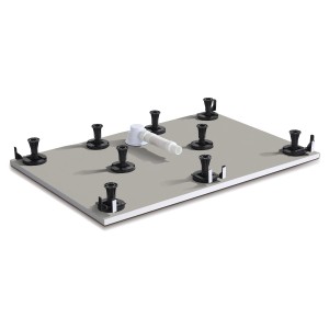 AICA Duschwanne Set: Stellfüße, Ablaufgarnitur und Schürze für 120x80 cm Duschbecken.
