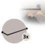 ML-Design 3er Set Kleiderstange Übereck, schwarz, Stahl, zur Wandmontage. Praktische Garderoben Lösung.