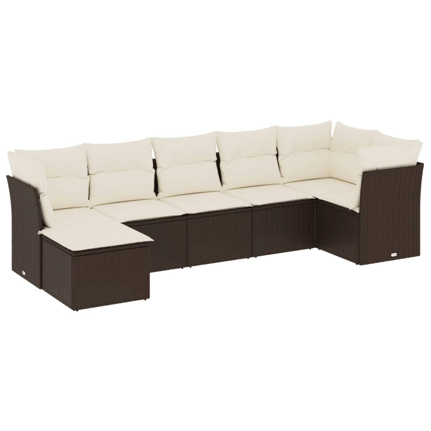 vidaXL 7-Tlg Garten-Sofagarnitur mit Kissen Braun Poly Rattan 3249812 günstig online kaufen