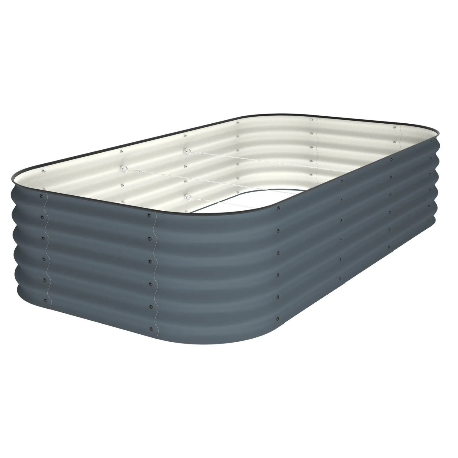 VidaAtHome.de ALVARE Gartenbeet 108 x 202 x 43 cm Graphitgrau mit Schwarz