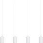 Weiße Globo Pendelleuchte Robby, 4-flammig, modernes Design für den Innenbereich.
