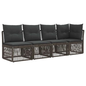 vidaXL Gartensofa-Set 9-Tlg Grau Poly-Rattan 3435776