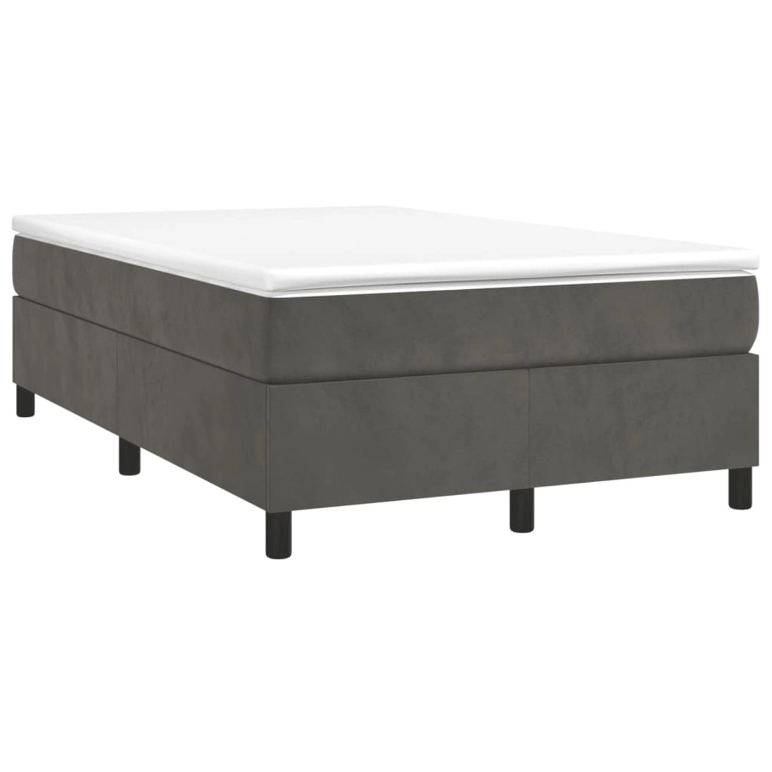 vidaXL Boxspringbett mit Matratze Dunkelgrau 120x190 cm Samt 3269704 günstig online kaufen
