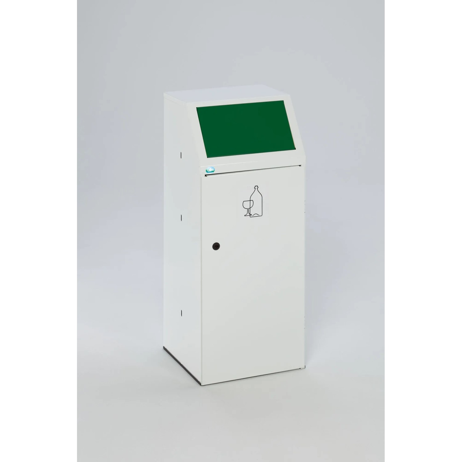 PROREGAL Robuster Wertstoffsammler Mit Fronttür Klemmring HxBxT 105 x 40 x 40,5 cm Verzinkter Stahl Grün