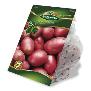 Quedlinburger Pflanzkartoffeln Red Scarlett, festkochend, rote Schale, im Sack.