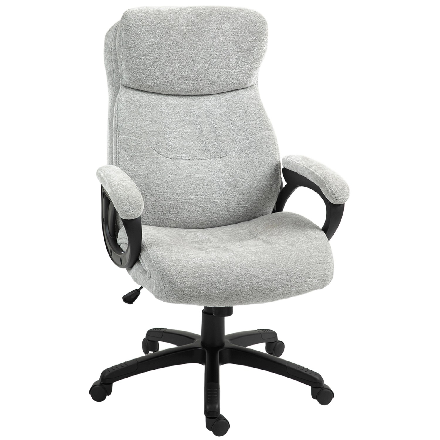 HOMCOM Bürostuhl Polyester Schaumstoff Hellgrau 66L x 77B x 106,5-115,5H cm günstig online kaufen