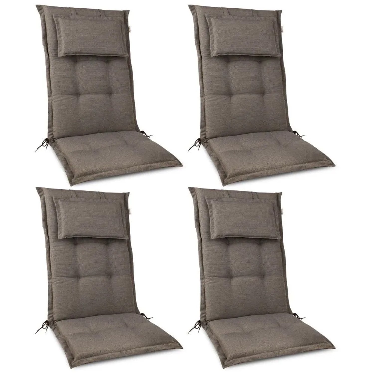 Beautissu HighLux HL Hochlehner 120x52x7cm Taupe 4tlg