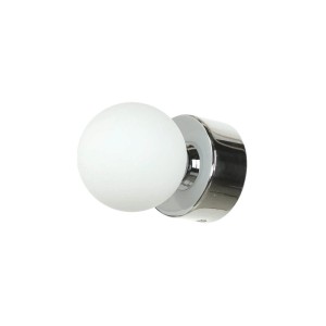Moderne Bad Wandlampe EASYLIGHT mit Glas-Kugelschirm, Chrom-Optik, IP44 Spritzschutz.