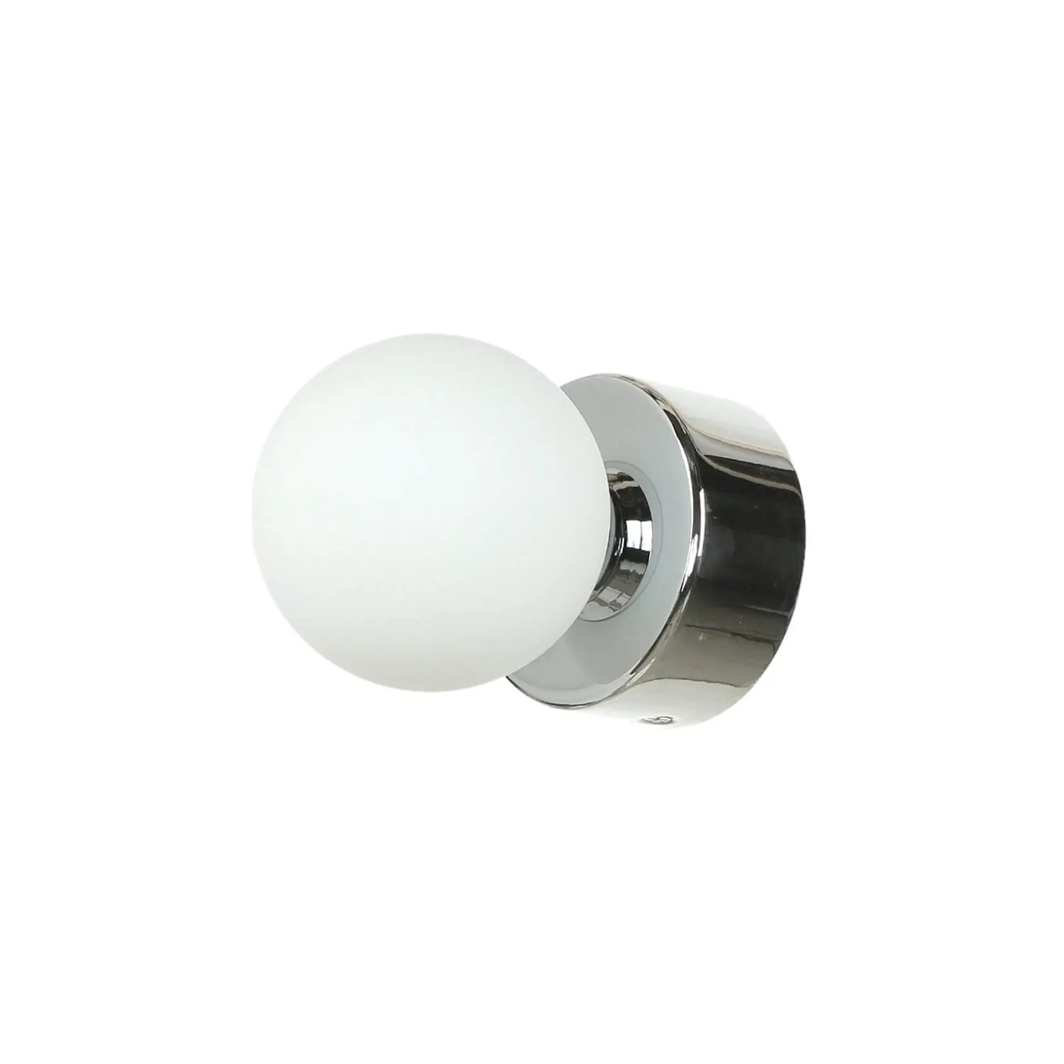 EASYLIGHT Wandlampe Bad Metall Glas Ø 7,5 cm Breit IP44 Chrom Weiß G9