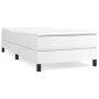 Weißes vidaXL Boxspringbett (90x190 cm) mit Kunstlederbezug und Matratze.
