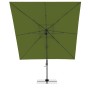 Quadratischer, kiwi-farbener Doppler Ampelschirm 280x280 cm mit Dreh- und Neigungsfunktion.