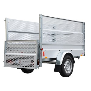Stema Anhänger Basic 1000 mit Gitteraufsatz, gebremster PKW-Anhänger mit Gitterboxaufbau.