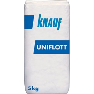 Sack Knauf Uniflott Spachtelmasse, 5 kg, für Gipsplatten-Verspachtelung im Innenbereich.