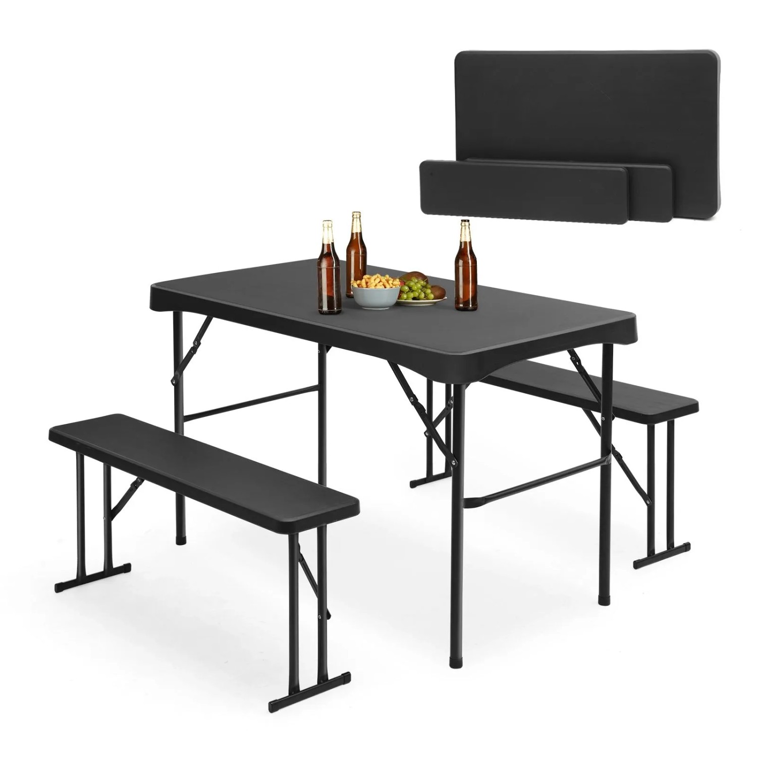 Sekey Bierzeltgarnitur Klappbar Kunststoff 113cm Schwarz