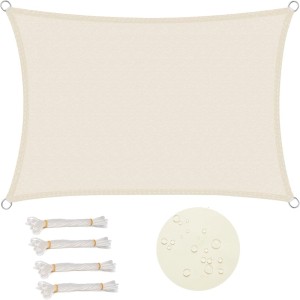 WOLTU Sonnensegel Sonnenschutz PES Windschutz UV Schutz Creme 2x4 m