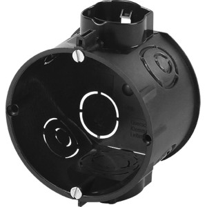 F-Tronic Schalterdose, 41x60mm, 25er Pack. Unterputzdose aus schwarzem Kunststoff mit Aussparungen.