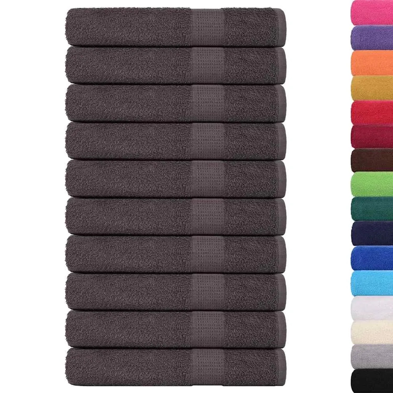 vidaXL Saunatücher 10 Stk Anthrazit 80x200 cm 360 g/m² 100% Baumwolle 136695