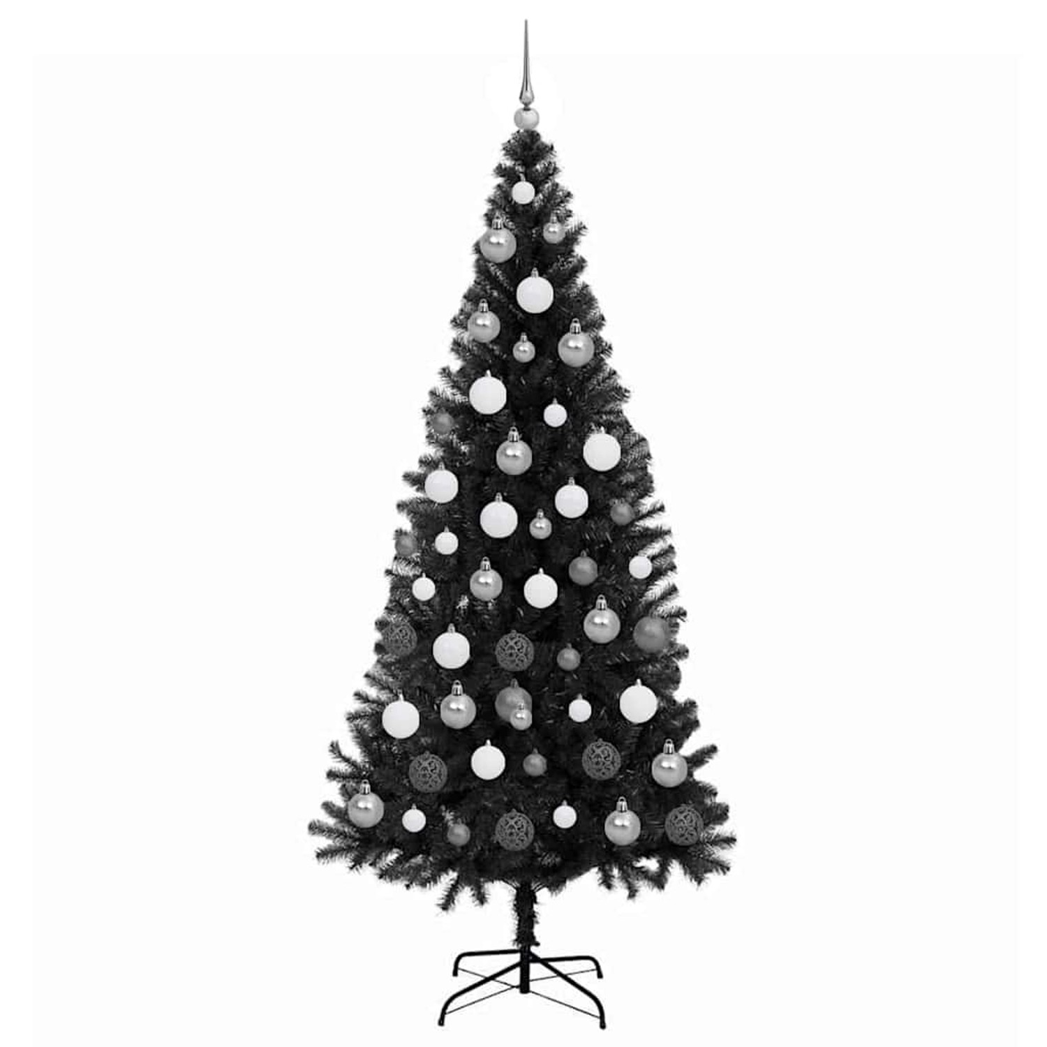 vidaXL Weihnachtsbaum mit 300 LEDs mit Ständer Schwarz 180 cm PVC 3396477