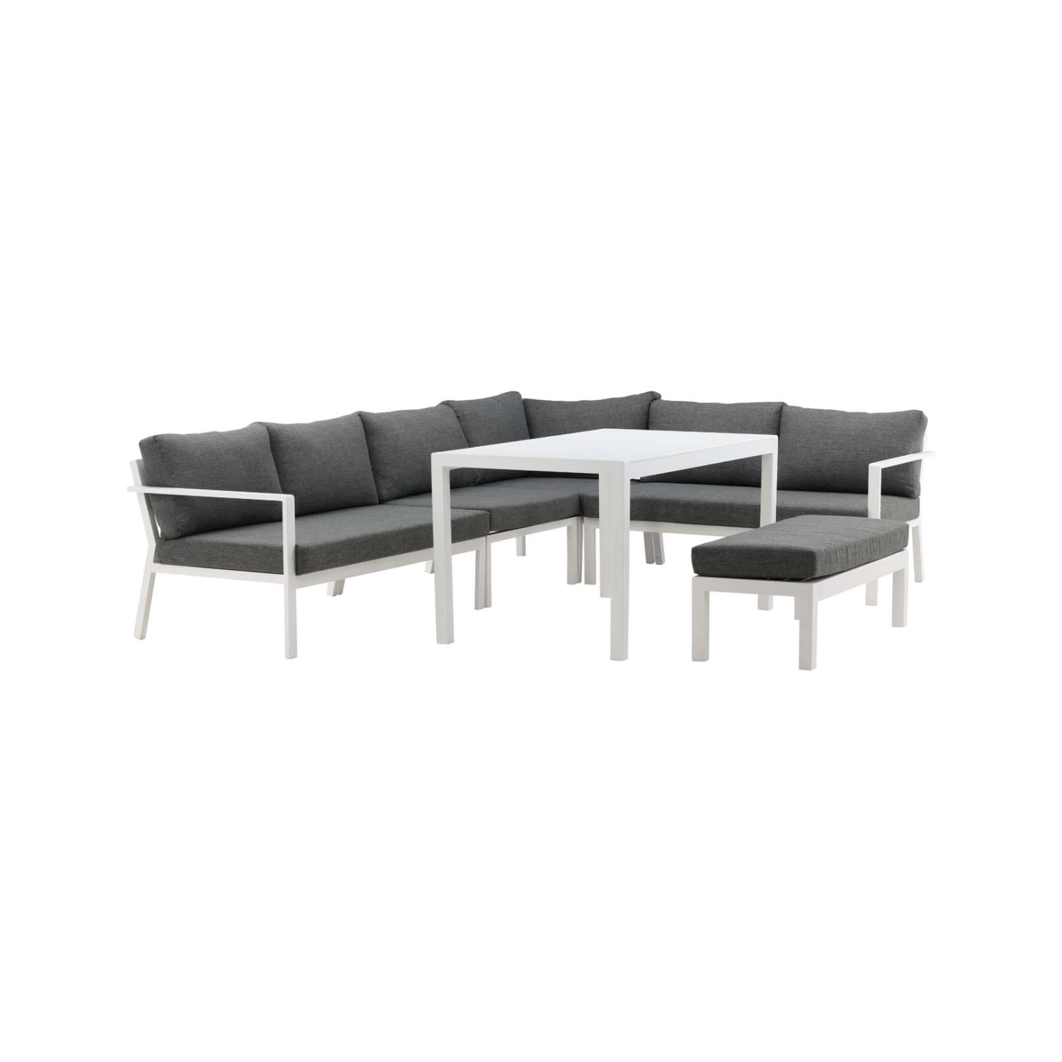 ebuy24 Ramos Lounge-Set 3 Teile Grau Weiß