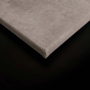Grau-schwarzes Wandbild mit abstraktem Gemälde-Motiv auf Leinwand (120x80 cm).