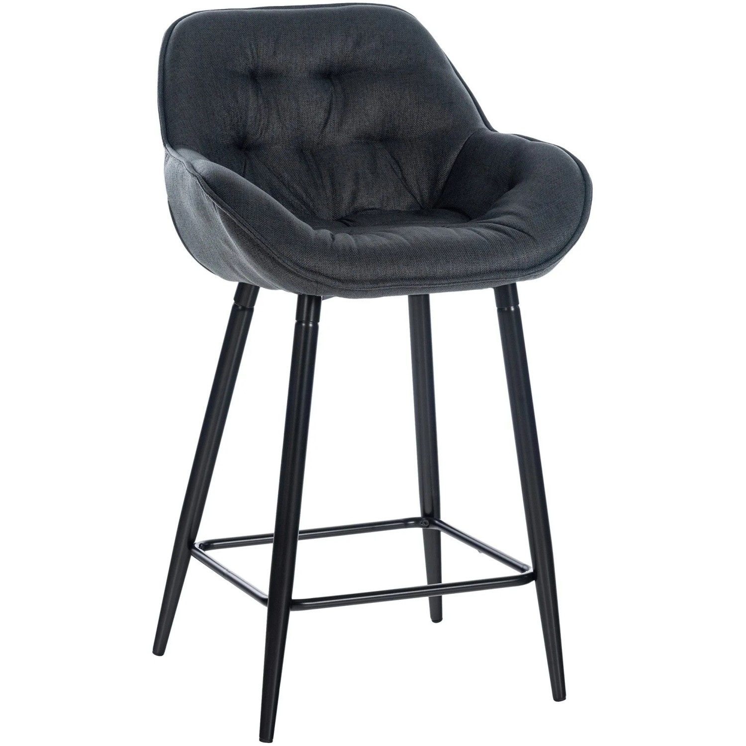 DELUKE Barhocker KUTOR Stoff Dunkelgrau 54x57,5x93,5cm Barstuhl Mit Lehne Tresenhocker Tresenstuhl