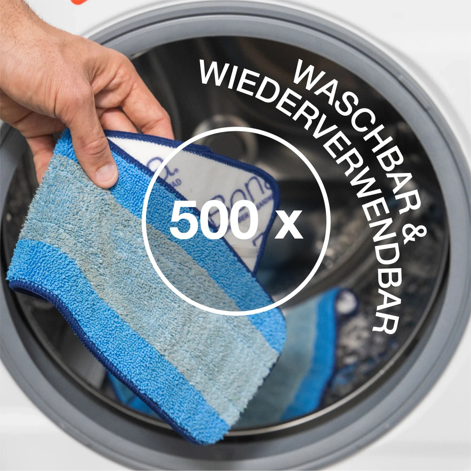 Bona Mikrofaser Reinigungs-Pad, blau-grau, waschbar, für Bodenreinigung.